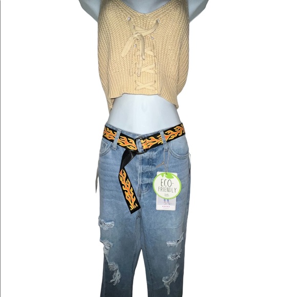 SIMPLE SOCIETY STRAIGHT SUPER HIGH-RISE ROLL CUFF BUTTON FLY JEANS SIZE 9/29 - Picture 11 of 16